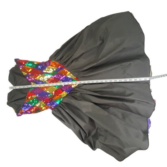 Vtg 80s J Reynolds Womens Formal Dress | 5/6 | Rainbow Sequins | 80s Valley Girl - Picture 9 of 10